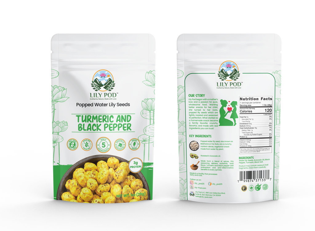Turmeric And Black Pepper - Popped Water Lily Seeds