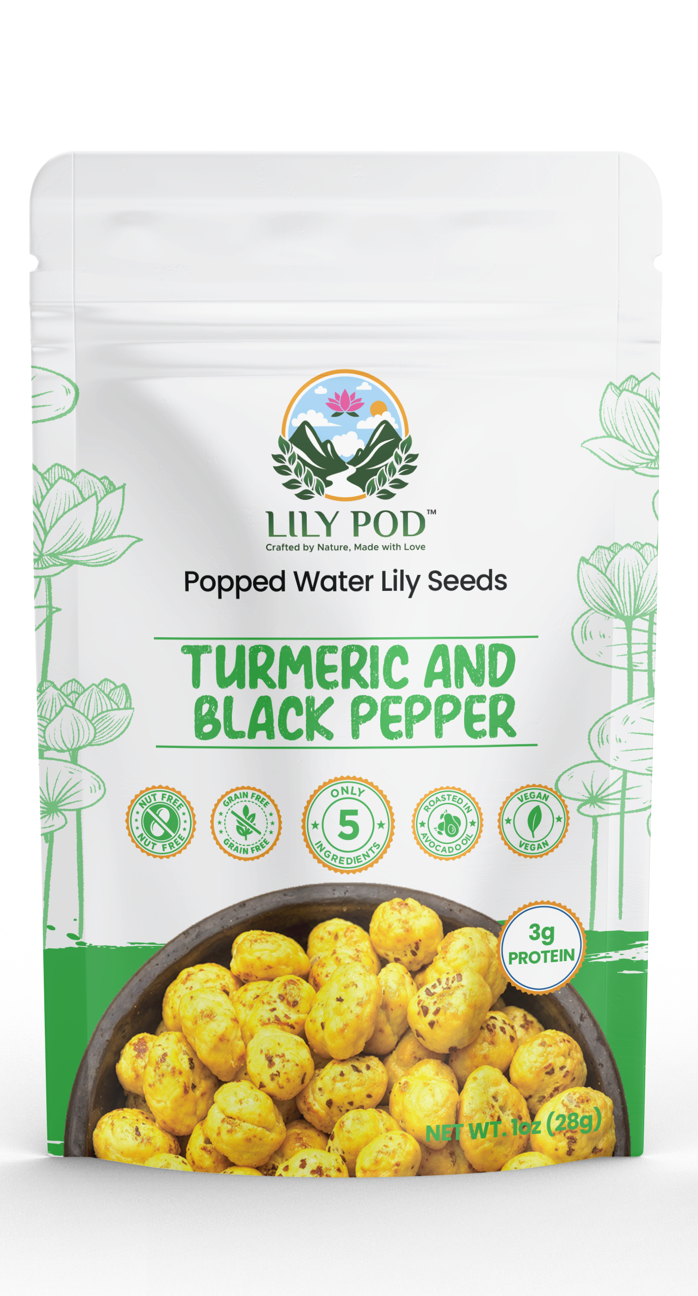 Turmeric And Black Pepper - Popped Water Lily Seeds